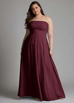 Azazie Lucienne Bridesmaid Dresses Cabernet A-Line Strapless Chiffon Convertible Dress image8