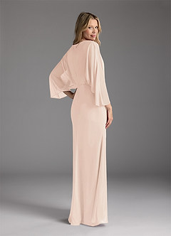 Azazie Ysabella Mother of the Bride Dresses Blushing Pink Mermaid Pleated Mesh Dress image4