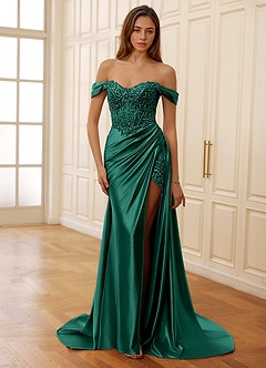Rowane Green Corset Rhinestone Sheer Lace Prom Dress image3