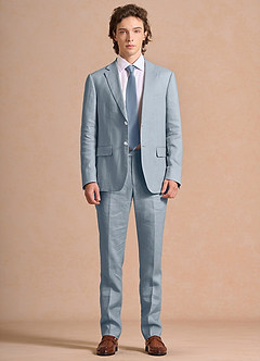 front Harrison Azul Polvoriento Traje 100% lino