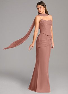Azazie Sorrel Bridesmaid Dresses Cedar Rose Mermaid Corset Chiffon Dress image3