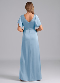 Azazie Ambrosia Schlussverkauf A-Linie Plissee Stretch-Satin Kleid Agave image3