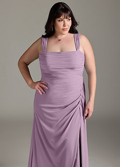 Azazie Jesaphine Bridesmaid Dresses Wisteria Sheath Bow Chiffon Dress image13