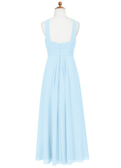 Azazie Anthea Junior Sky Blue Pleated Chiffon Dress image7