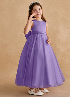 Azazie Cookie Flower Girl Dresses Tahiti A-Line Bow Tulle Dress image2