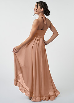 Azazie Hermione Junior Champagne Rose A-Line Chiffon Dress image5