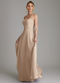 Azazie Elita Bridesmaid Dresses Taupe A-Line Pleated Chiffon Dress image6