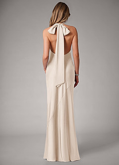 Azazie Velli Brautjungfernkleider Meerjungfrau-Linie Stretch-Satin Kleid Alabaster Weiß image5