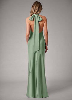 Azazie Velli Bridesmaid Dresses Matcha Mermaid Stretch Satin Dress image5