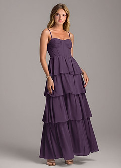 Azazie Alanna Vestidos de madrinha de casamento Vestir Ameixa de Chiffon de Linha A com Decote em coração image1