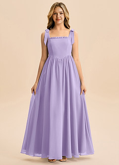 Azazie Delia Junior Robe Trapèze en Mousseline de soie Arc Lilas image5