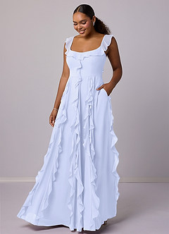 Barbie ♥ Azazie Bridesmaid Dresses Lavender A-Line with Pockets Chiffon Dress image7