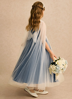 Azazie Amina Flower Girl Dresses Ivory Neptune A-Line Lace Tulle Dress image2