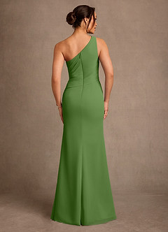 Azazie Floy Mother of the Bride Dresses Basil Sheath One Shoulder Chiffon Dress image3