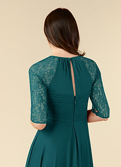 Azazie Gracelyn Mother of the Bride Dresses Peacock A-Line Lace Dress image6