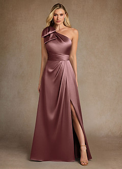 Azazie Easton Kleider für die Brautmutter A-Linie One-Shoulder Stretch-Satin Kleid Vintage Mauve image1