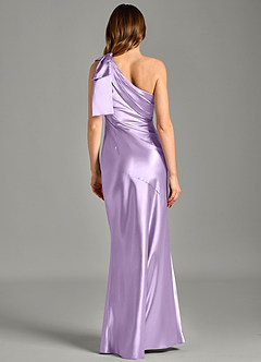 Azazie Yuanna Brudtärnklänningar Klä av Sjöjungfru i Metallisk satin Ena axeln Lila image6