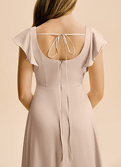 Azazie Bondi Junior English Rose A-Line Side Slit Stretch Satin Dress image6