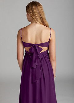 Azazie Zeya Junior Grape A-Line Chiffon Dress image2