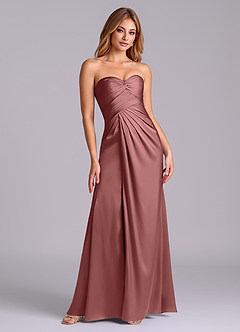Azazie Sabrine Final Sale Amethyst A-Line Sweetheart Neckline Stretch Satin Dress image3