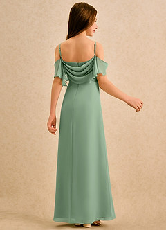 Azazie Pippy Girls Formal Abiti da Ragazza di Fiori Abito A-Line in Chiffon Scollo a Cuore Matcha image2