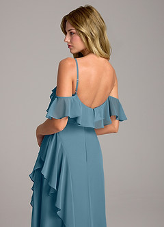 Azazie Aubrie Bridesmaid Dresses Bermuda A-Line Off the Shoulder Chiffon Dress image2