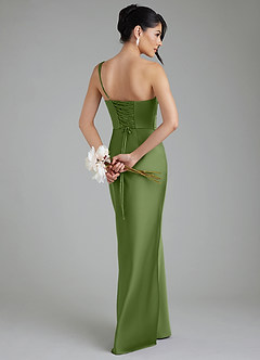 Azazie Sabrina Robes de demoiselle d'honneur Robe Sirène en Satin extensible Corset Genévrier image2