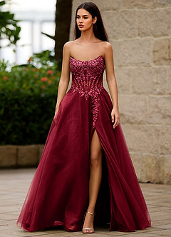 Brilliance Rosso Abito da ballo glitterato image4