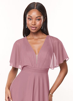 Azazie Tinsley Brautjungfernkleider A-Linie Plissee Gittergewebe Kleid Vintage Mauve image5