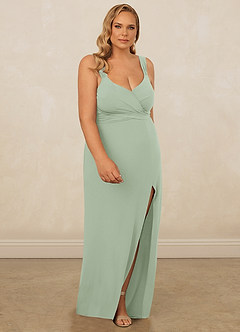 Christian Siriano Bridal for Azazie 1010 Final Sale Agave Mermaid Bow Luxe Knit Dress image14