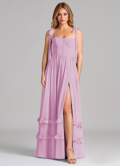 Azazie Anastacia Bridesmaid Dresses Candy Pink A-Line Sweetheart Neckline Chiffon Dress image1