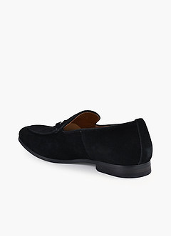 front Men's Suede Horsebit Loafers