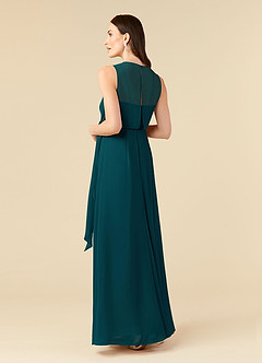 Azazie Marchioness Mother of the Bride Dresses Pine A-Line Scoop Pleated Chiffon Dress image4