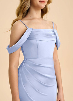 Azazie Saige Junior Klä av Tubklänning i Stretch Satin Av axeln image6