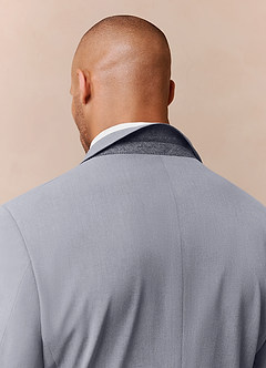 front Savile Grey Wool Blend Suit Jacket