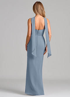 Azazie Calandra 신부 들러리 드레스 쉬스 주름진 쉬폰 바닥 길이 드레스 image2