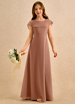 Azazie Kittie Girls Formal Flower Girl Klänningar Klä A-Line i Chiffong image1