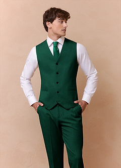front James Emerald Structured Stretch Suit Vest