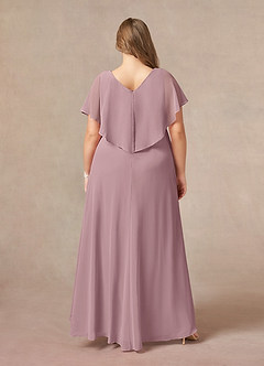 Azazie Eliza Mother of the Bride Dresses Dusty Rose A-Line V-Neck Pleated Chiffon Dress image7