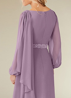 Azazie Priyanka Abiti per la Madre della Sposa Abito A-Line in Chiffon Plissettato con Scollo a Barca Glicine image8