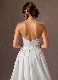 Azazie Sersi Wedding Dresses Diamond White Mermaid Strapless Matte Satin Dress image12