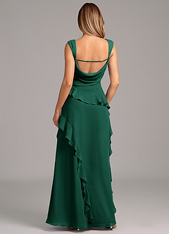 Azazie Sloane Bridesmaid Dresses Emerald A-Line Sweetheart Neckline Chiffon Dress image2