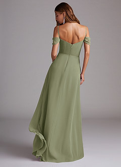 Azazie Marley Jurken voor bruidsmeisjes Converteerbaar Jurk van Chiffon met A-Lijn Off the Shoulder Pistache image7