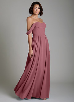 Azazie Loisa Bridesmaid Dresses Desert Rose A-Line Corset Chiffon Convertible Dress image6
