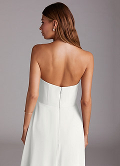 Azazie Wren Bridesmaid Dresses White A-Line Side Slit Chiffon Convertible Dress image8