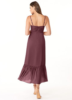 Azazie Justina Bridesmaid Dresses Sangria A-Line Sweetheart Neckline Chiffon Dress image2
