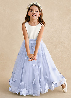 Azazie Vi Flower Girl Dresses Lavender A-Line Sleeveless Tulle Dress image6