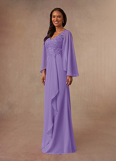 Azazie Perry Mother of the Bride Dresses Tahiti Mermaid V-Neck Lace Chiffon Dress image2