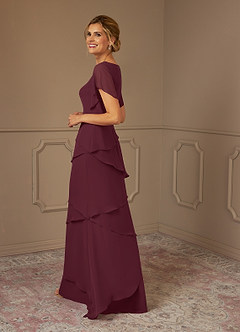 Azazie OHara vestidos de madre de la novia Vestido de Cabernet de Gasa de Corte En A con Cuello en V image5