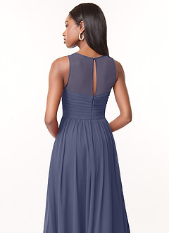Azazie Nina Bridesmaid Dresses Stormy A-Line Pleated Chiffon Dress image3